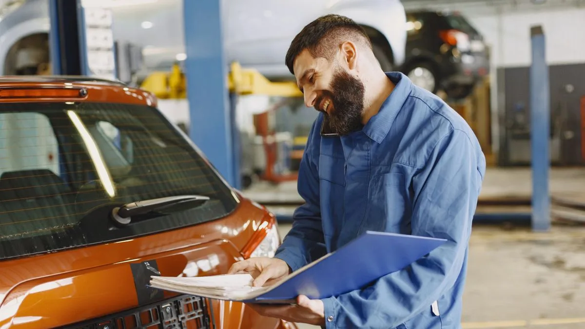 Buyer inspecting a used car before private sale car financing in Canada